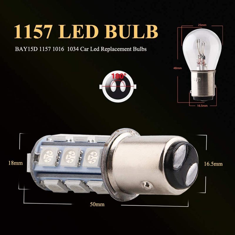 YM EBright YM E-Bright Blue 1157 Led Bulb, 1016 1034 7528 BAY15D Base 18 SMD 5050 LED Replacement Bulb For RV SUV MPV Car Brake Light Backup Lamps DC 12V (Pack of 4) - Image 4